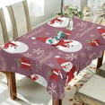 thumbnail image 4 of Coolnut Christmas Snowman Tablecloth, Waterproof Washable Polyester Square Table Cover, Durable Tablecloth for Kitchen Dining Table Party Decor, 60"X 60", 4 of 7