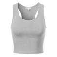 thumbnail image 3 of MixMatchy Women's Cotton Solid Sleeveless Racerback Sports Crop Tank Top, 3 of 4