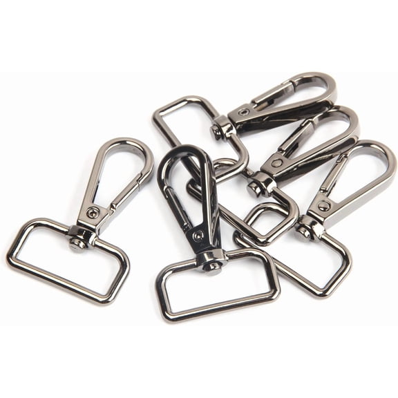 15pcs Swivel Snap Hooks, Metal D Ring Keychain Lanyard Clip Hook Lobster Clasp Claw Push Gate Clip, for Purse Making Sewing DIY Crafts)