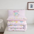 thumbnail image 5 of meiyoeat Rainbow Gradient Monogram E Full Size Comforter Sets,Dreamy Balloon Initial Art Bedding Comforter Set For Girl,Pink Reversible,3pcs,1 Comforter and 2 Pillowcases, 5 of 7