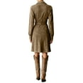 thumbnail image 4 of Women's Fashion Retro Shirt Dress Single-Breasted Lapel Long Sleeve Mid-Length Belt Pocket Solid Color for Winter Style and Office Wear,Camel,S, 4 of 5