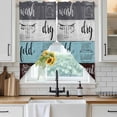 thumbnail image 4 of Laundry Room Kitchen Window Curtains, Swag Curtains Valance for Bedroom Living Room Bathroom, Wash Dry Fold Repeat Splicing Colorful Wood Rod Pocket Window Curtain Block Drapes 2 Panels 36"x63", 4 of 9