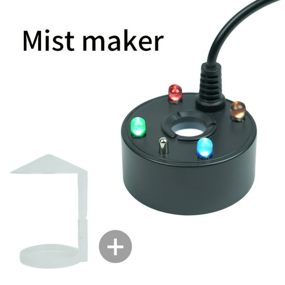 Black Fog Machine with Stand, USB Powered Outdoor Mist Maker with LED Lights, Halloween Witch Cauldron Decor, Lawn Garden Patio Waterless Fogger for Party, Decorative Atmosphere