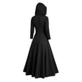 thumbnail image 4 of 2026 Women Renaissance Hooded Maxi Dress, Steam Punk Lace Up Front Long Dress, Vintage Gothic Holiday Party Gown, 4 of 5