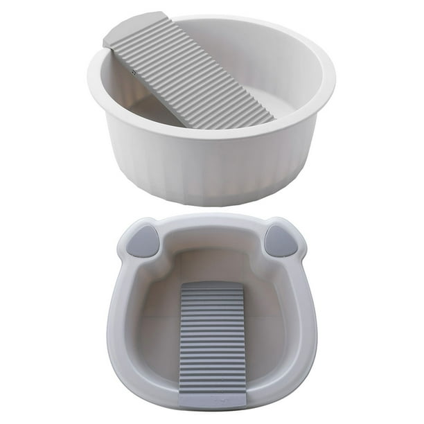 Lavabo portátil de 2 piezas con tabla de lavar para ropa de bebé, de plástico, antideslizante, para el hogar y viajes