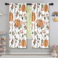 thumbnail image 5 of Thanksgiving Feast Family Gathering Fall Leaves and Pumpkins Kitchen Curtains Set of 2,42x63in Kitchen Curtains Fall Holiday Long Curtain, 5 of 5