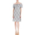 thumbnail image 1 of Max Studio London Womens Off The Shoulder Shift Dress, Grey, Small, 1 of 1