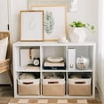 thumbnail image 2 of Extra Large Fabric Storage Baskets for Shelves 3 Pack, 16x13in Closet Storage Bins for Shelves, Canvas Baskets for Organizing, Linen Closet Organizers, Cloth Basket, Beige/Off-White, 2 of 7