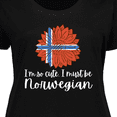 thumbnail image 4 of Inktastic I'm So Cute, I Must be Norwegian Sunflower Norway Flag Women's Plus Size T-Shirt, 4 of 5