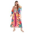 thumbnail image 3 of Robe Kaftan Longue Décontractée Ample à Manches Kimono pour Femmes Grande Taille, Tenue de Villégiature, Robe de Soirée, Fête, Été, Plage, Couvre-Maillot, 3 of 6
