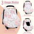 thumbnail image 4 of Funda de asiento de coche HNHUAMING para bebés y niñas, diseño floral rosa, 4 of 7