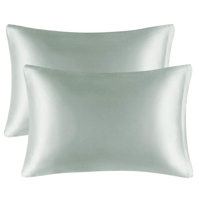 Unique Bargains Satin Pillowcases Zipper Closure 2pcs