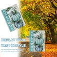 thumbnail image 4 of Welcome Fall Pumpkins Decorative Garden Flag, Autumn White Teal Pumpkin Farmhouse Yard Outside Decorations, Thanksgiving Seasonal Burlap Outdoor Small Home Decor Double Sided 12 x 18, 4 of 5