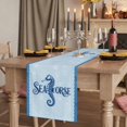 thumbnail image 2 of Table Runners 120 Inches Long Dress Scarves, Navy Blue Seahorse Farmhouse Coffee/Dining/Kitchen Table Runner for Living Room, Summer Coastal Bubbles Ocean Waves 13x120 Inch, 2 of 9