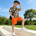 thumbnail image 5 of Dailycode Small Short Sleeve Button Down Shirts Orange Leaf Strawberry Watermelon Casual Shirt 3-10 Years, 5 of 9