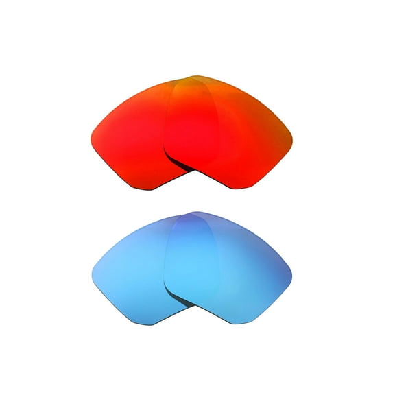 Walleva Polarized Fire Red   Ice Blue Replacement Lenses For Oakley Targetline Sunglasses