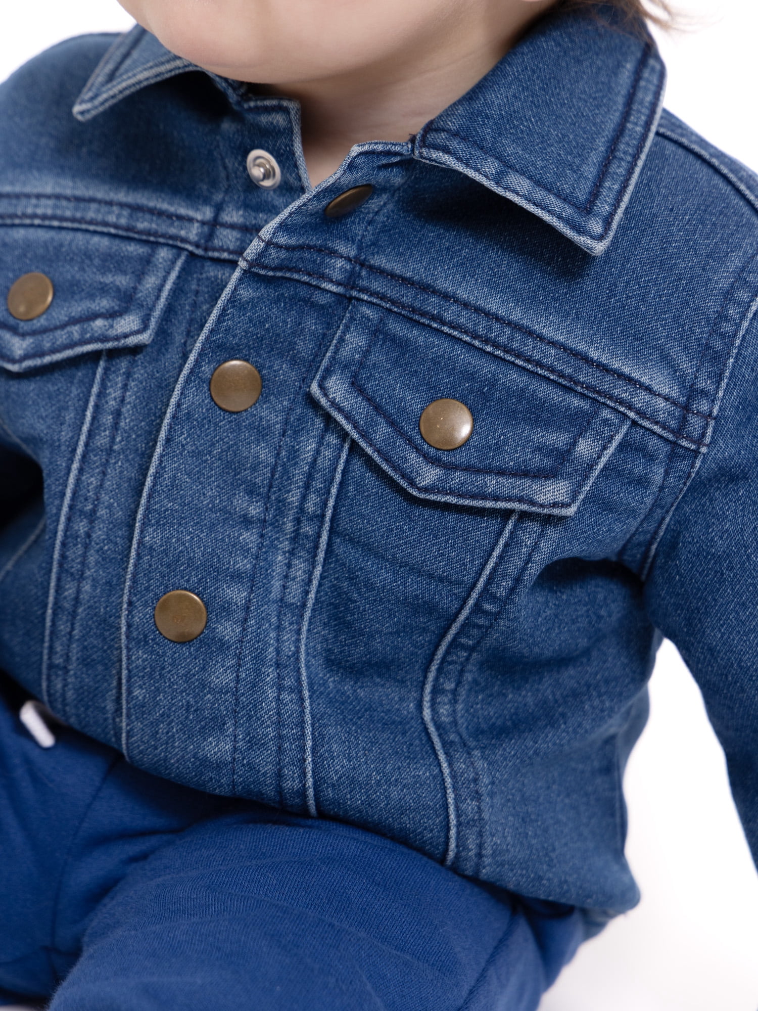 Wonder Nation Baby Girls Denim Jacket with Long Sleeves, Sizes 0/3M-24M