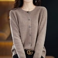 thumbnail image 2 of Suéter tipo cárdigan de cuello redondo de lana para mujer, nueva moda de primavera y otoño, 24 prendas de vestir con agujas de osmanto para mujer, top coreano de punto Grace, 2 of 5