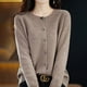 thumbnail image 2 of Suéter tipo cárdigan de cuello redondo de lana para mujer, nueva moda de primavera y otoño, 24 prendas de vestir con agujas de osmanto para mujer, top coreano de punto Grace, 2 of 5