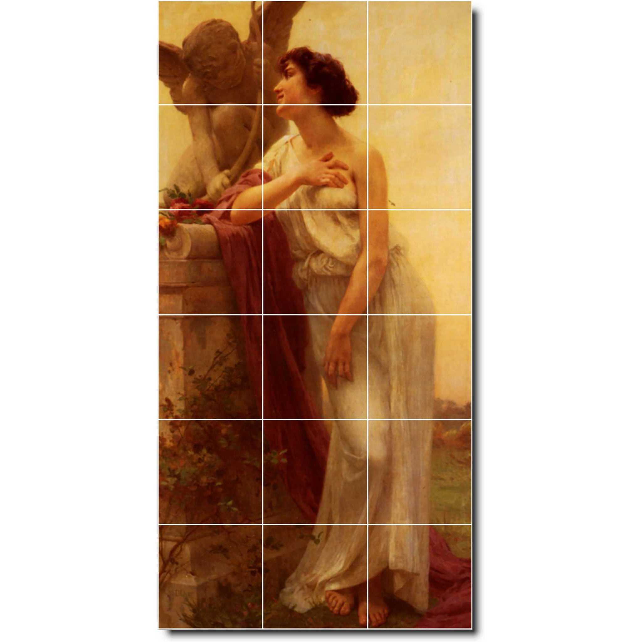 Ceramic Tile Mural-Guillaume Seignac Women Painting 108. 18" w x 36" h using (18) 6 x 6 ceramic tiles