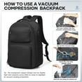 thumbnail image 3 of Vacuum Travel Backpack with Pump, Vacuum Seal Compression Backpack for Travel on Airplane, Vacpack Backpack with Vacuum Packing for Women Men Airpack Daypack Fit 17 Inch Laptop Travel Bookbag Black, 3 of 11