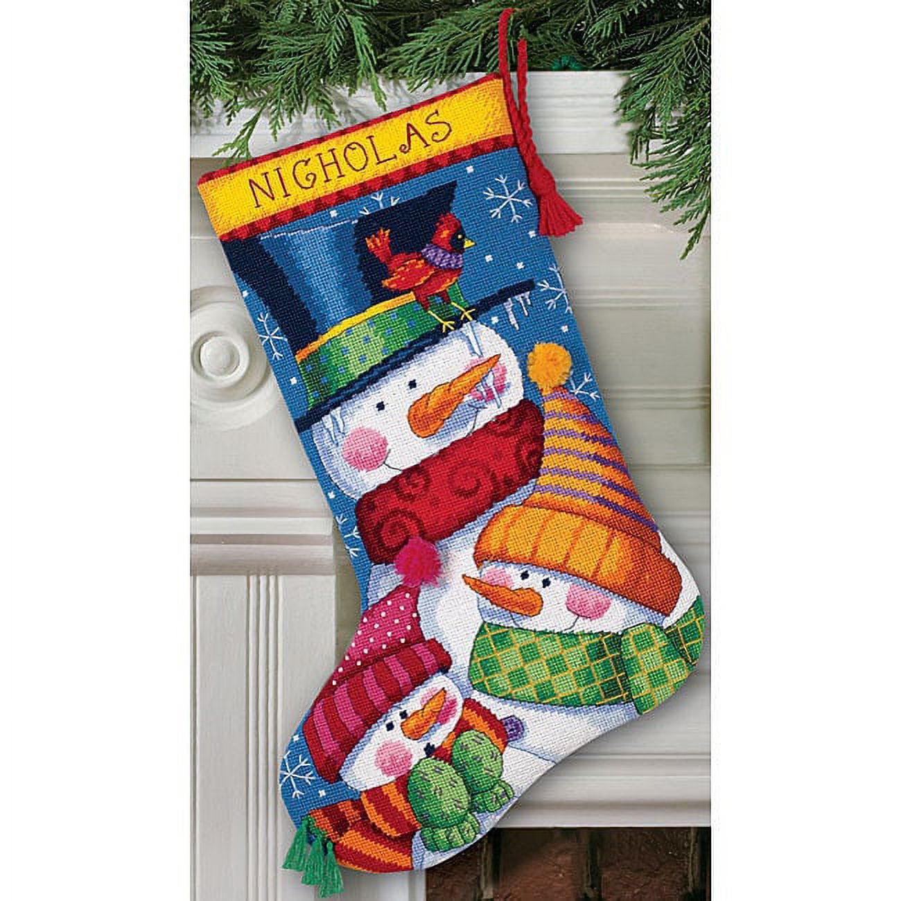 Dimensions Christmas Holiday Needlepoint Stocking Kit,WAITING FOR