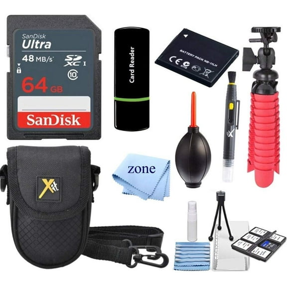 Accessory Kit for Canon PowerShot ELPH 180, ELPH 190, ELPH 360 Digital Camera Includes Memory Card   Case   More (Pro Kit)