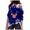 Blue, variant on Womens Christmas Sweatshirt Long Sleeve One Shoulder Festive Reindeer and Snowflake Print Pullover Sweatshirts
