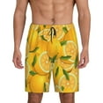 thumbnail image 2 of Picia Yellow Limes Pajama Shorts for Men, Men's Pajama Bottoms, Sleepwear,Short Pajama Pants-, 2 of 9