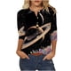 thumbnail image 2 of Tejiojio Womens Summer Crew Neck Casual T Shirt 3/ Length Sleeve Blouses Tops Athletic T-Shirt for Women Graphic S-3XL, 2 of 7