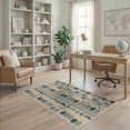 thumbnail image 2 of ODIKA 4'x6' Blue Beige Geometric Pattern Design Washable Area Rug Modern Abstract Shapes with Symmetry for Dorm Room, Small Living Stain Resistant Low Profile, Easy Care, 2 of 7