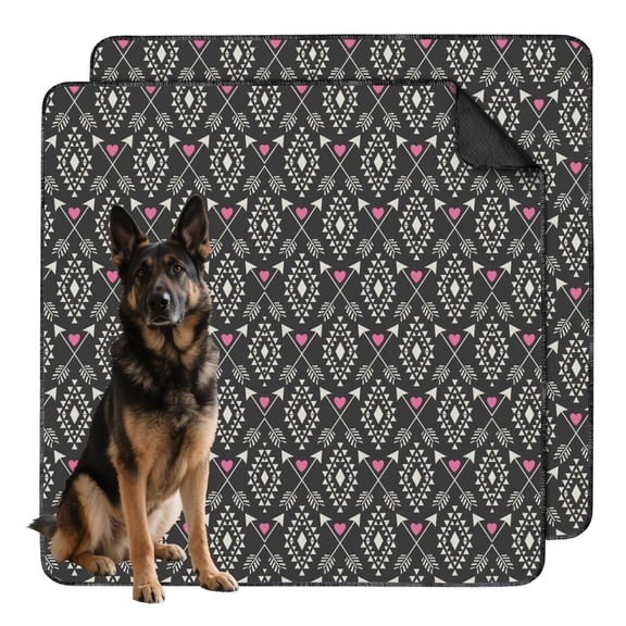 Bohemian Print Washable Training Pad, Large 48x48 Inch Reusable Pet Mat with Non-Skid Base, Highly Absorbent Dog Pee Pad for Indoor Floor Protection