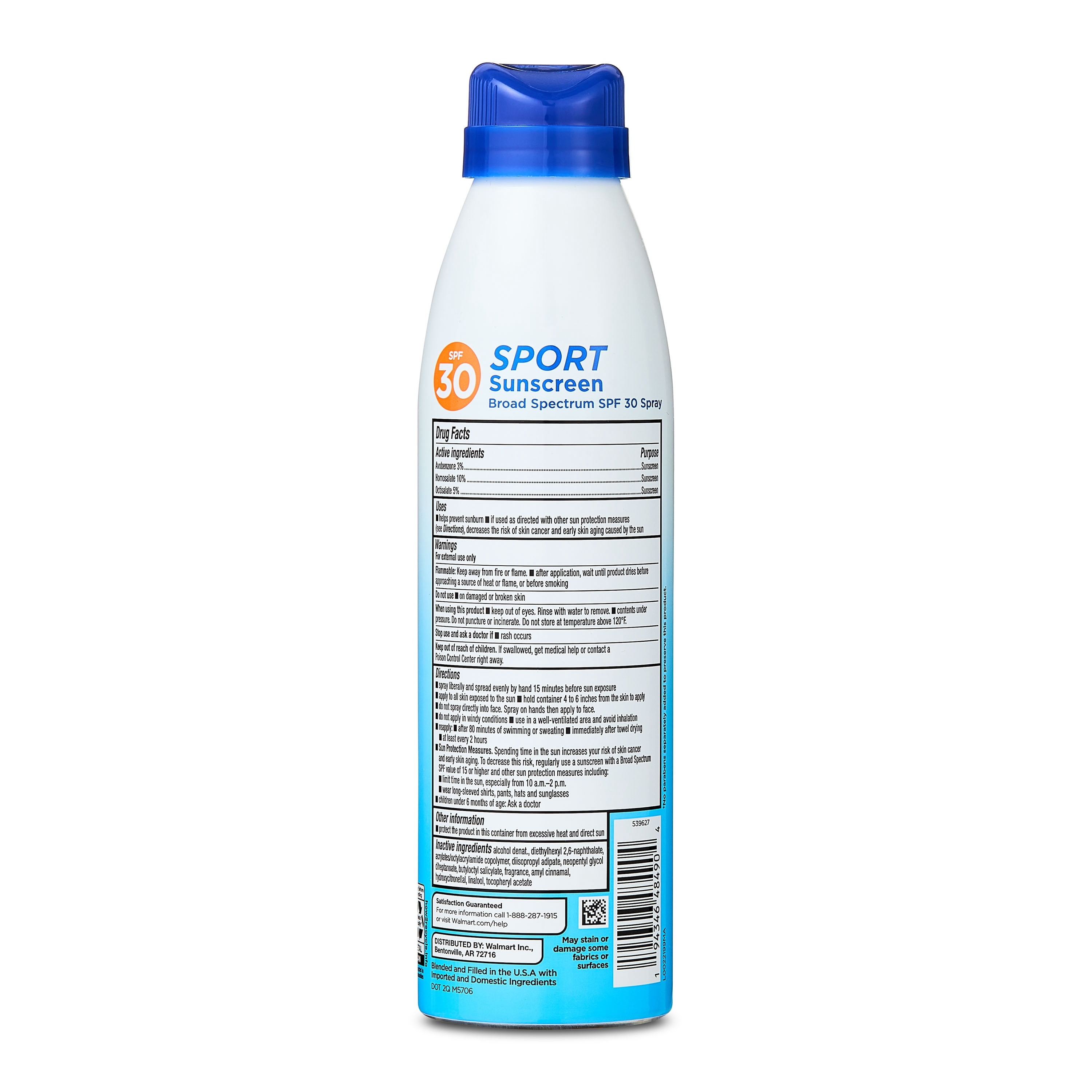 (4 pack) Equate Sport Sunscreen Spray, SPF 30, 5.5 oz