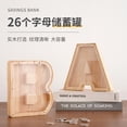 Wooden Large Letter Alphabet Money Bank with Initial A, Coin Bank Gifts