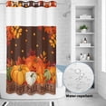 thumbnail image 4 of No Hook Shower Curtain with Built-in Rings - Orange Pumpkins Fall Washable Waterproof Fabric Bathroom Curtains for Hotel,Rentals, Stall 36 X 78 Inch , Rustic Maple Leaves Brown Farmhouse, 4 of 9