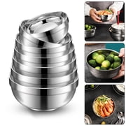 Double Layer Insulation Stainless Steel Bowls Salad Bowl Deep Dish Tableware