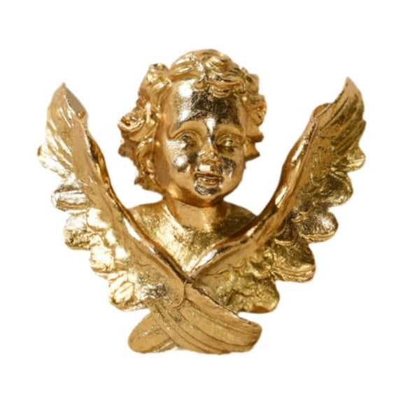 deevoka Cherub Wall Sculpture Wall Art Decor Adornment Housewarming Gift Wing Angel Statue Lovely Resin Figurine for Office Bathroom