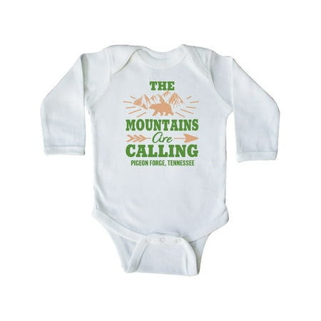 

Inktastic Pigeon Forge Tennessee The Mountains Are Calling Gift Baby Boy or Baby Girl Long Sleeve Bodysuit