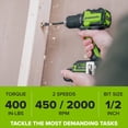thumbnail image 3 of Greenworks PowerAll 24V 400 in-lb Drill Driver with (1) 2.0 Ah USB-C Battery, 30W USB-C Charger Block, 3' 100W USB-C Cable, Belt Clip, and Bit, 3 of 18