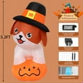 thumbnail image 7 of GOOSH 5.2 FT Tall Thanksgiving Inflatables Dog with Pilgrim Hat,  Cute Puppy Standing on Pumpkin with Pilgrim Hat with Built-in LEDs, Outdoor Thanksgiving Inflatables Clearance for Garden Party Decor, 7 of 7