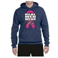 thumbnail image 2 of Real Men Wear Pink Awareness Unisex Graphic Hoodie Sweatshirt, Vintage Heather Navy, Large, 2 of 3
