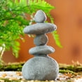 thumbnail image 4 of OULII Lot de 1 Ornement Rocher Gris Sculpture de Jardin Décoration de Jardin Extérieur, 4 of 4
