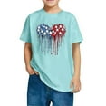 thumbnail image 2 of BRGZLK Independence Day Shirts For Kids Fashion Cute USA Flag Printed Tees Boys Girls Loose Round Neck Casual Short Sleeve Cotton Tops Blue 5-6 Years, 2 of 6
