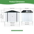 thumbnail image 4 of Aukfa 4' x 6' Outdoor Storage Shed, Waterproof Metal Garden Shed with Doors and Sloped Roof for Patio, Backyard, Lawn, Tool Storage, Bike Shed, White, 4 of 8
