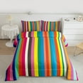 thumbnail image 2 of Feelyou Colorful Striped Teens Full Size Comforter Sets, Cartoon Rainbow Geometric Bedding Comforter Set, Cartoon Style Reversible Bedding Sets, Luxury Bedroom Decor, 3 Pieces, 2 of 8