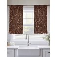 thumbnail image 6 of Brown Plants Semi Sheer Curtains 45 Inch Length 2 Panels Set, Farmhouse Rustic Farm Leaves Branches Sheer Kitchen Curtain Privacy Voile Window Curtain for Living Room Bedroom Rod Pocket Drapes, 6 of 7