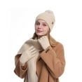thumbnail image 2 of AINIYS Winter Wool Hat Scarf Gloves Set Double Layer Warm Fashion Casual Daily Use Beige Free Size, 2 of 5