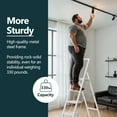 thumbnail image 2 of 4 Step Ladder, Foldable Ladder with Wide Pedals and Handle, Sturdy Ladders for Home and Kitchen with Anti-Slip Feet, Supports up to 330 lbs - White, 2 of 12
