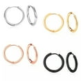 thumbnail image 2 of QQTDFG Men Women Stainless Steel Huggie Hoop Earrings Cartilage Lip Piercing Nose Hoop-Black&Gold&Silver-8mm, 2 of 9