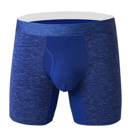 Summer Savings  Men s Comfortable Boxers Briefs  Cotton  Breathable  Classic Style  Underwear  For Everyday  Seamless  Supportive  Quick Dry  Plus Size Womens Clothes | Blue L | Sopatenor